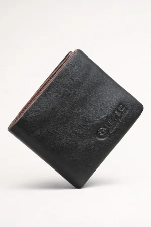 Genuine Leather Bifold Wallet — Black