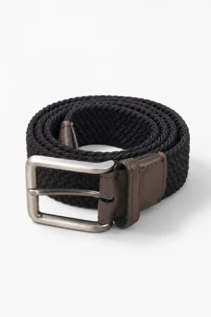 Elastic Woven Mesh Belt – Dark Coffee
