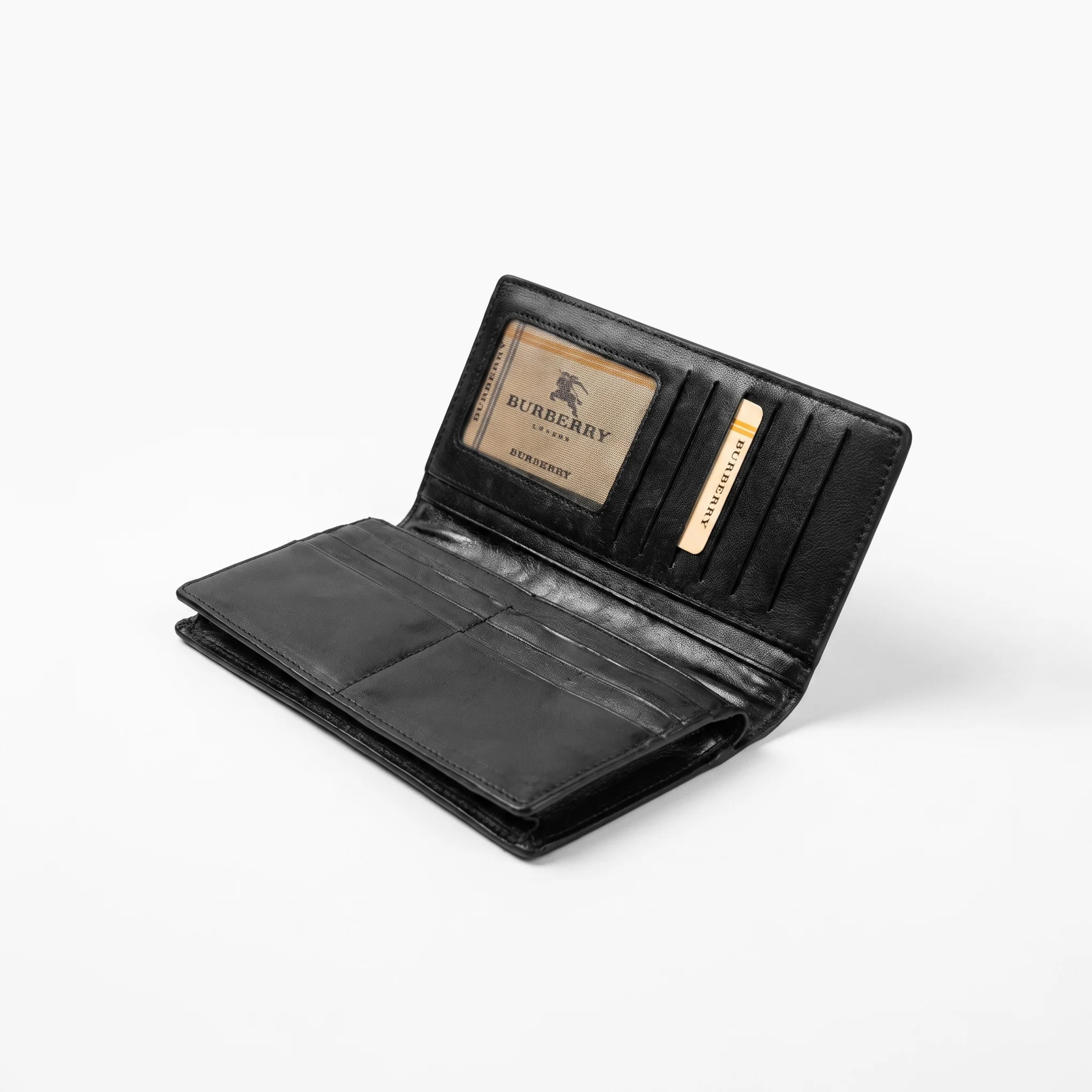 Embossed Leather Long Wallet — Black - Image 5