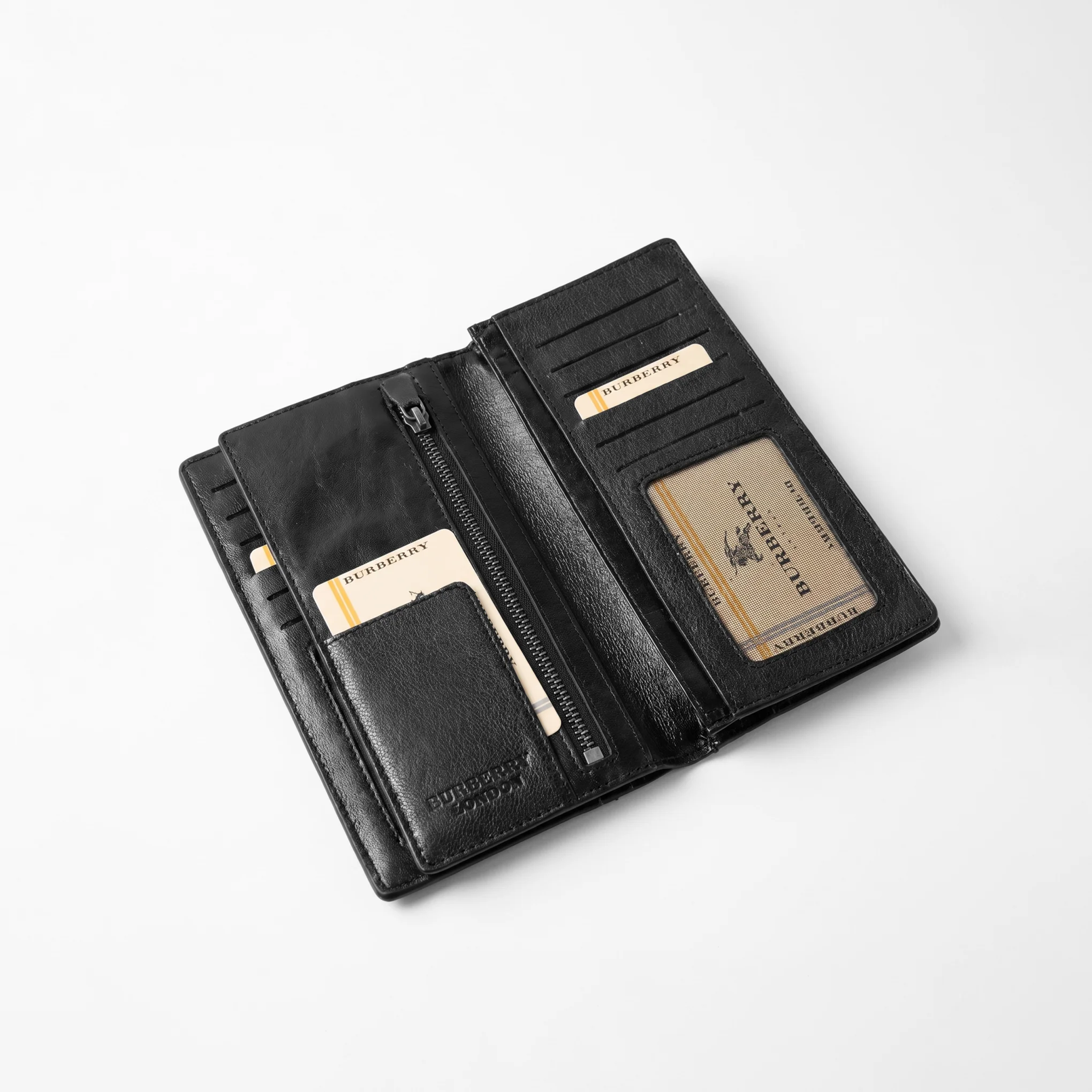 Embossed Leather Long Wallet — Black - Image 3
