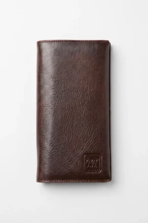 Genuine Leather Long Wallet — Coffee